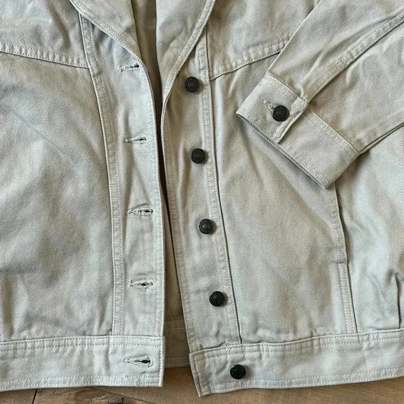 NWT Express x Simon Spurr Oversized Stone Denim Jacket Women’s Sz M - Picture 8 of 12